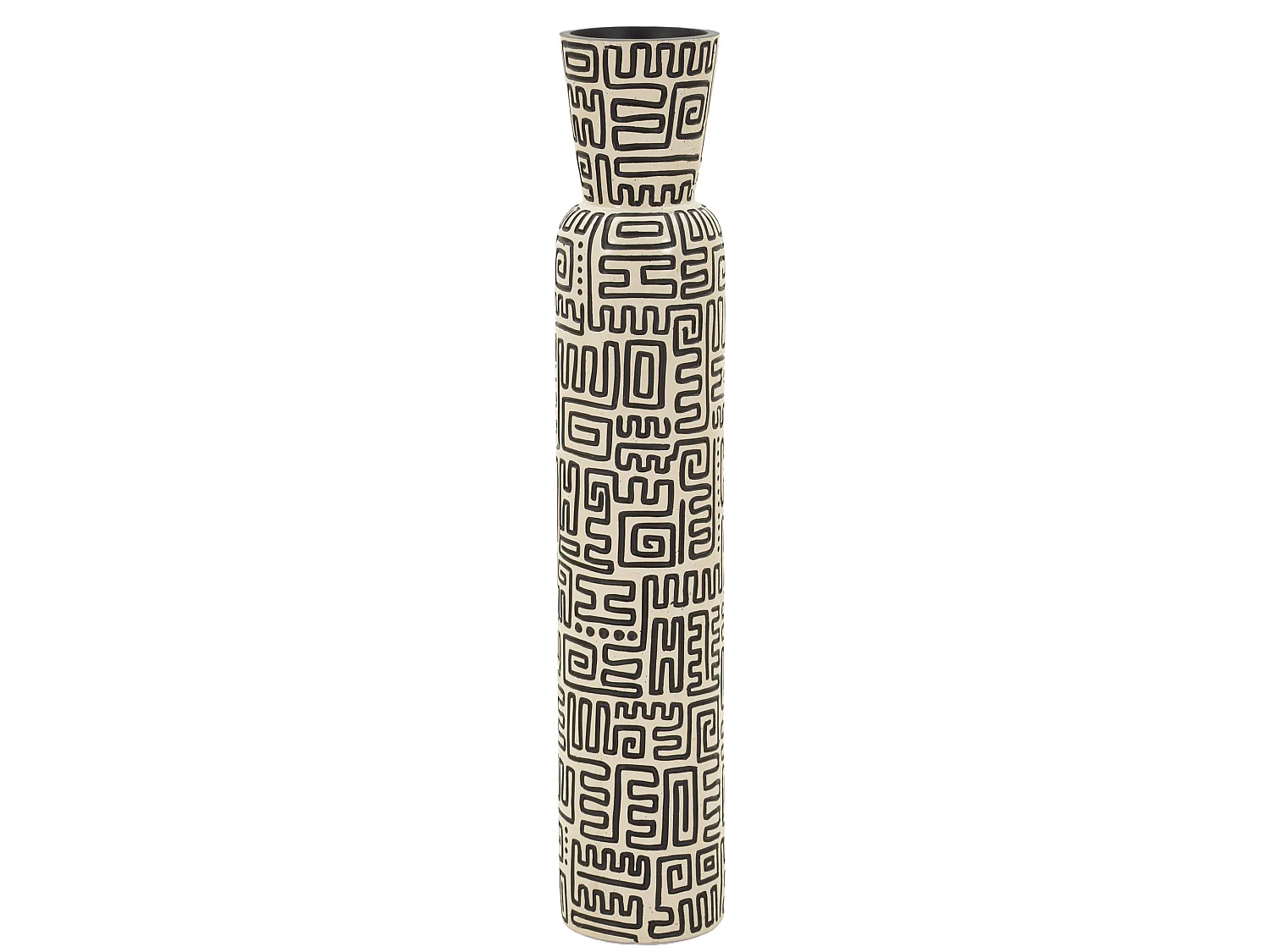 Vase Fanopa, Structure Noire, Blanc Crème, Diamètre 12,5 cm, Dégradé de Couleur Crème