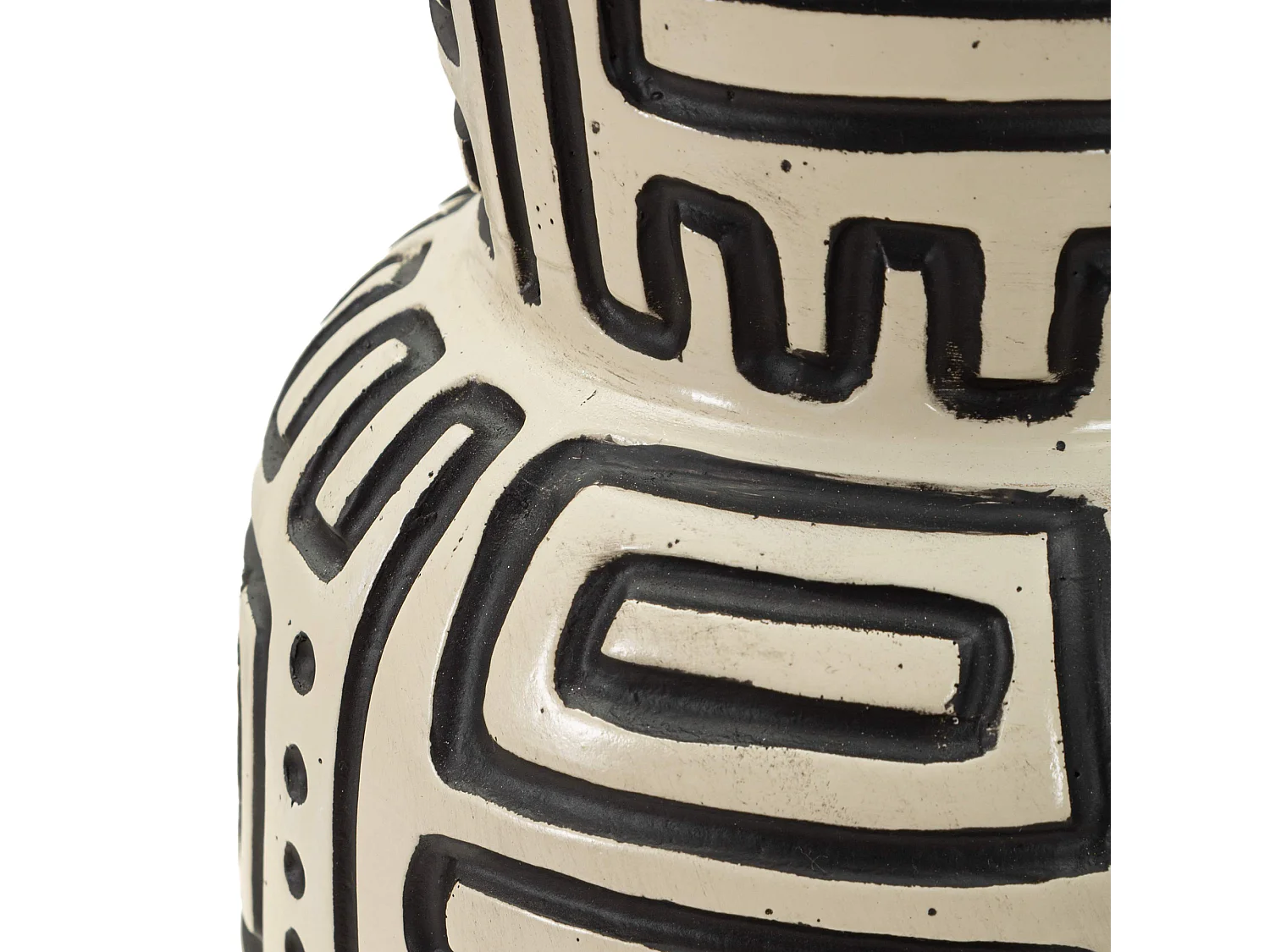 Vase Fanopa, Structure Noire, Blanc Crème, Diamètre 12,5 cm, Dégradé de Couleur Crème