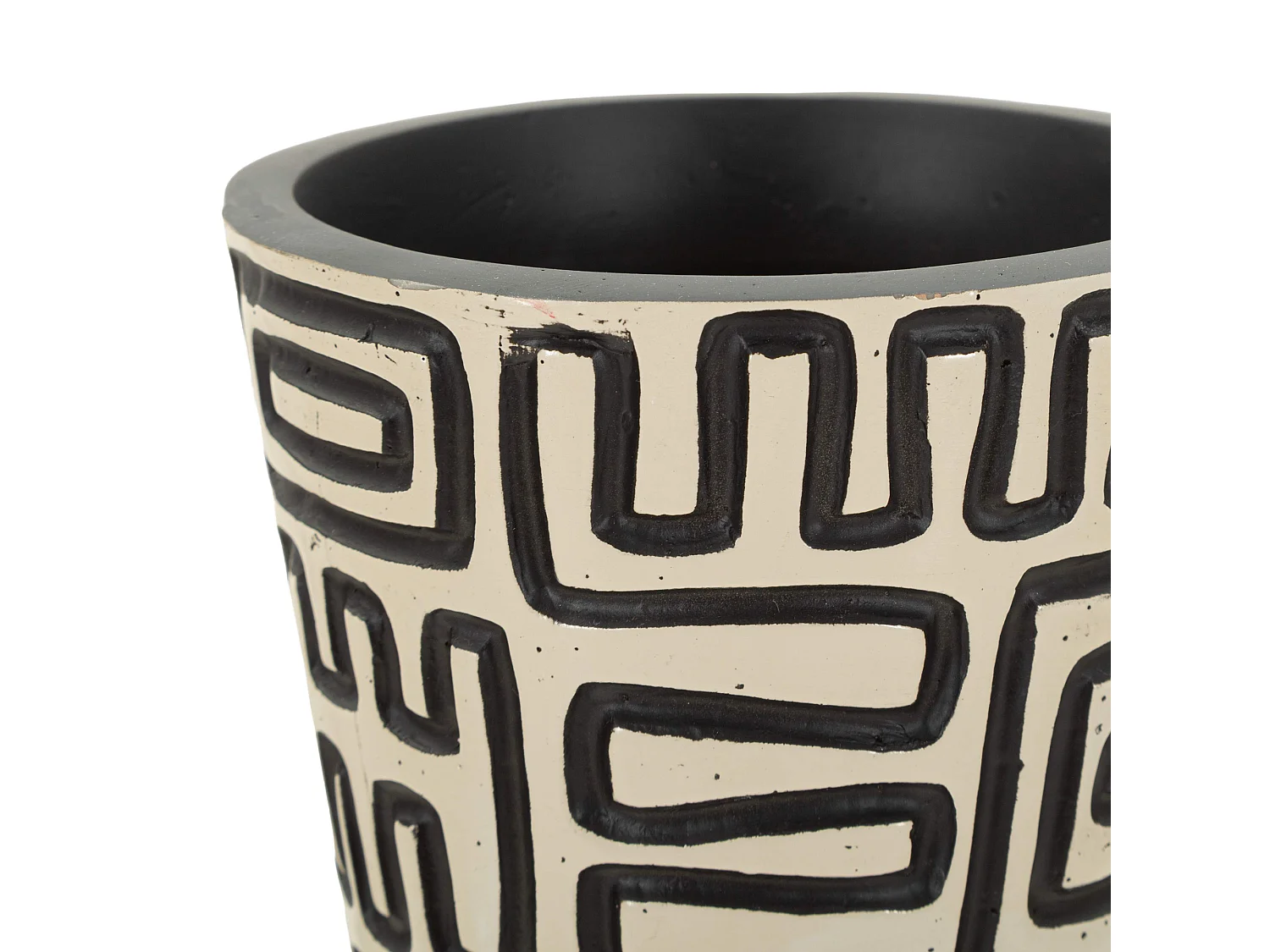 Vase Fanopa, Structure Noire, Blanc Crème, Diamètre 12,5 cm, Dégradé de Couleur Crème