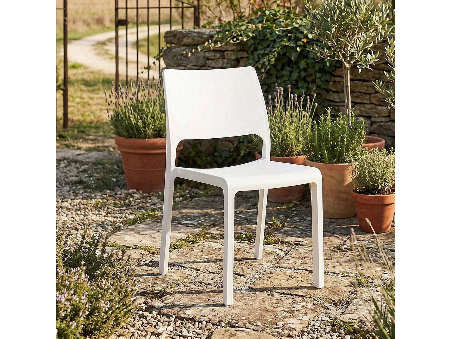 Outdoor-Stuhl Ancona, ein Made in Italy Stuhl, Weiß