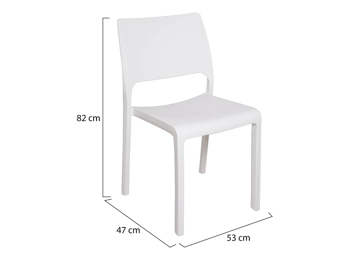 Outdoor-Stuhl Ancona, ein Made in Italy Stuhl, Weiß