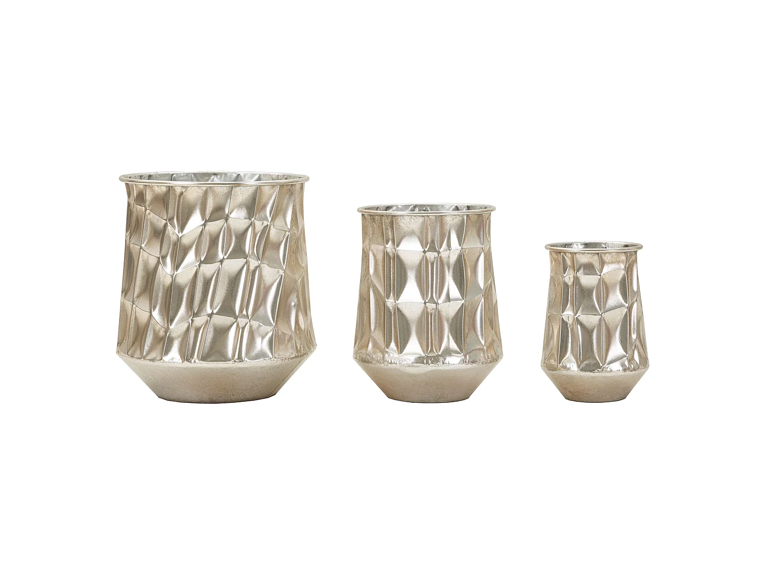 Vase Bapara, set de 3 vases, Argent,
