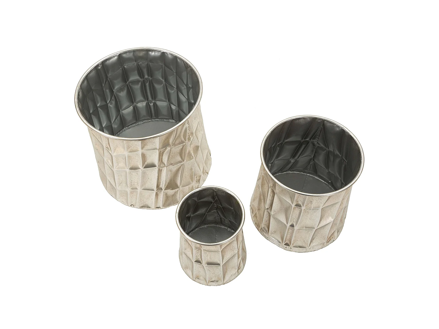 Vase Bapara, set de 3 vases, Argent,