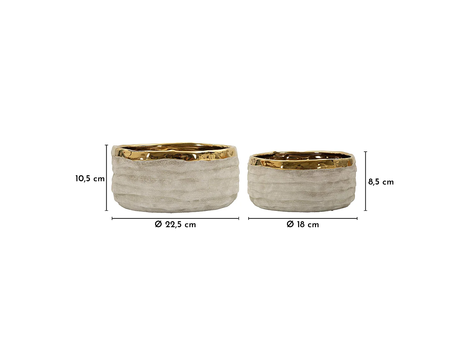 Vaso Leonar, Finitura Naturale, Beige, Colore Struttura oro