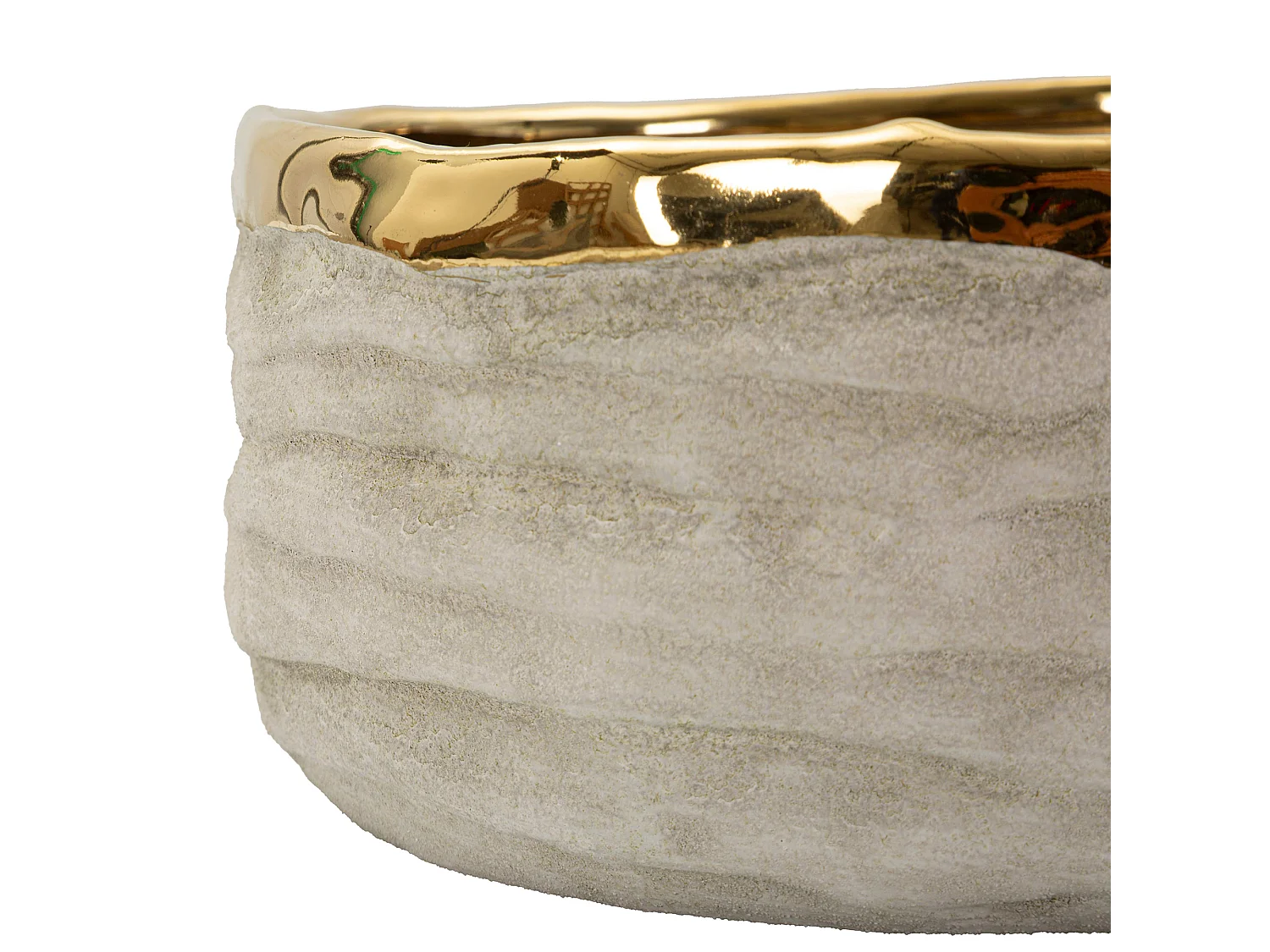 Vaso Leonar, Finitura Naturale, Beige, Colore Struttura oro