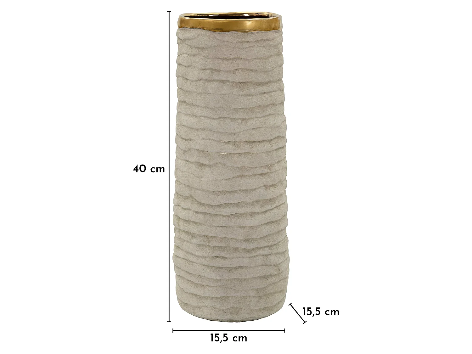 Vaso Fasezaha, Finitura Naturale, Beige, Colore Struttura oro