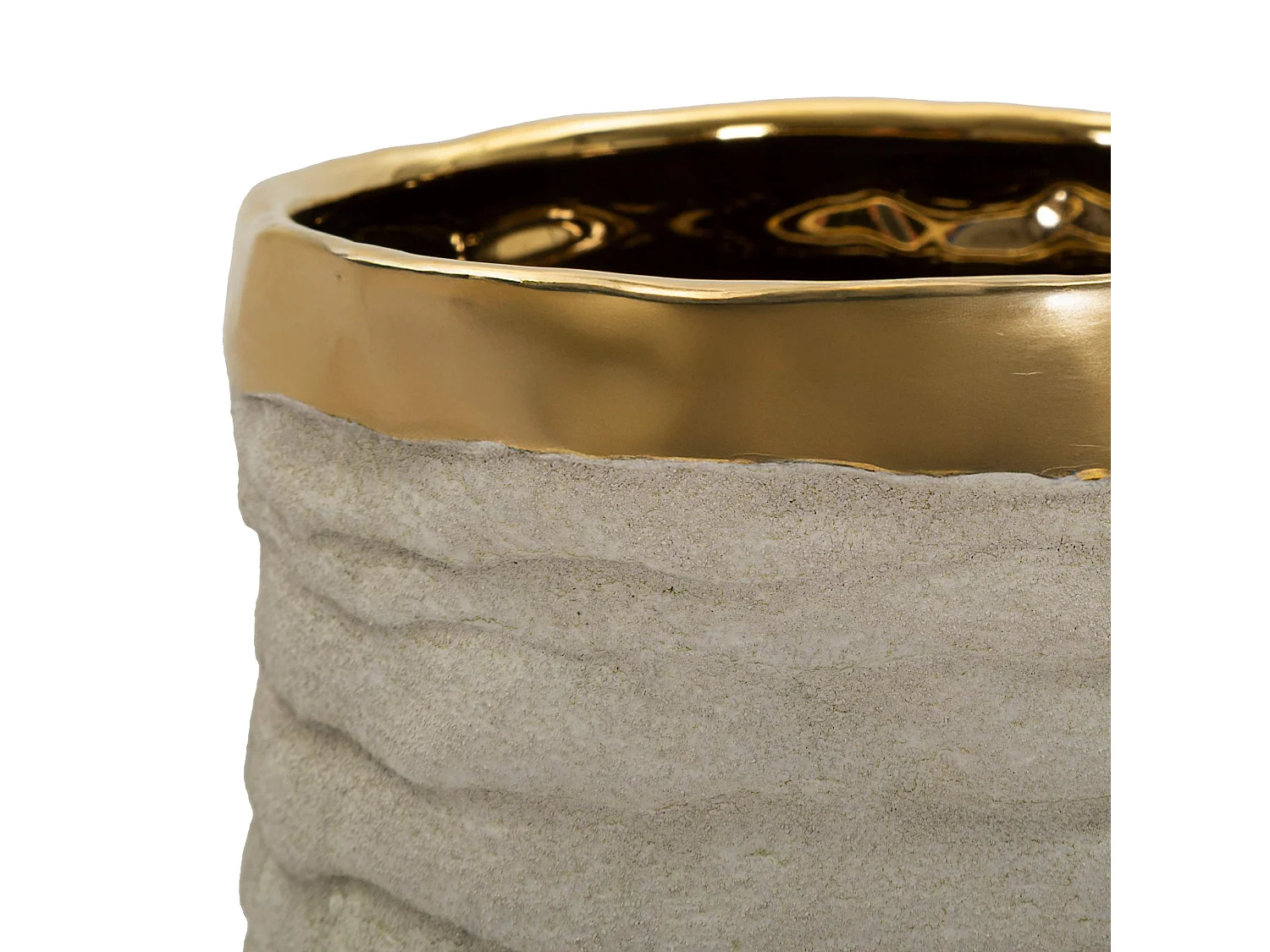 Vaso Fasezaha, Finitura Naturale, Beige, Colore Struttura oro