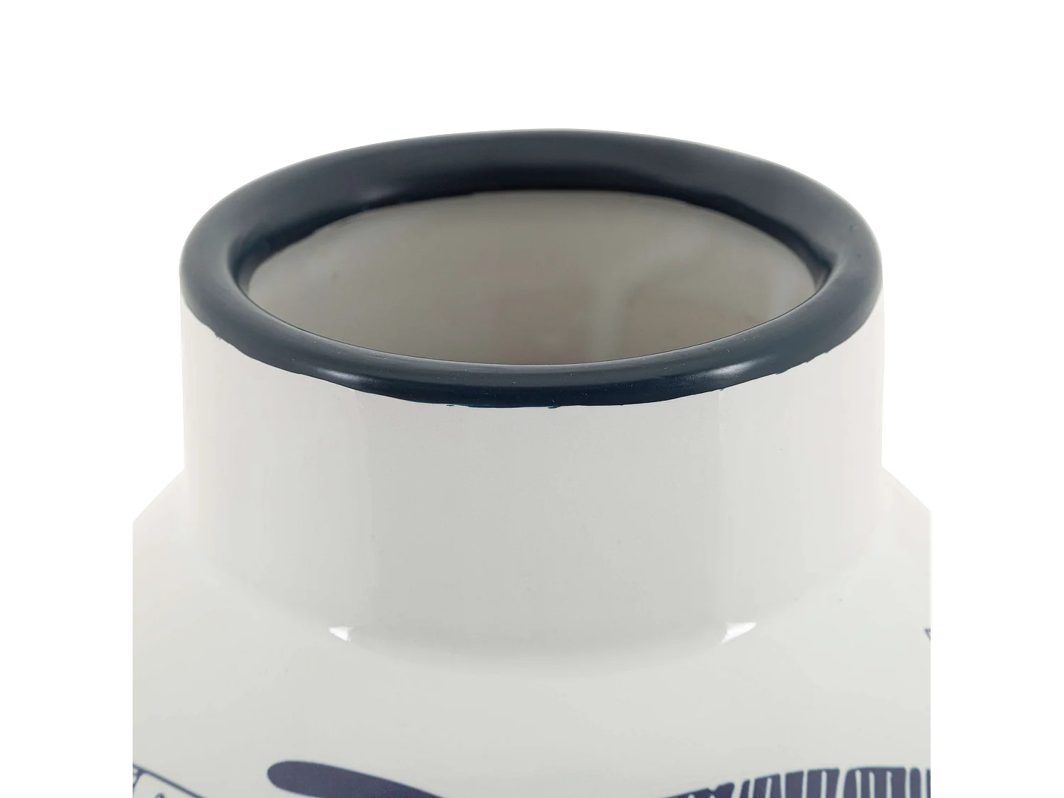 Vaso Cosmo, Disegni con Pesci, Bianco, Colore Struttura blu, Diametro 7.5 cm