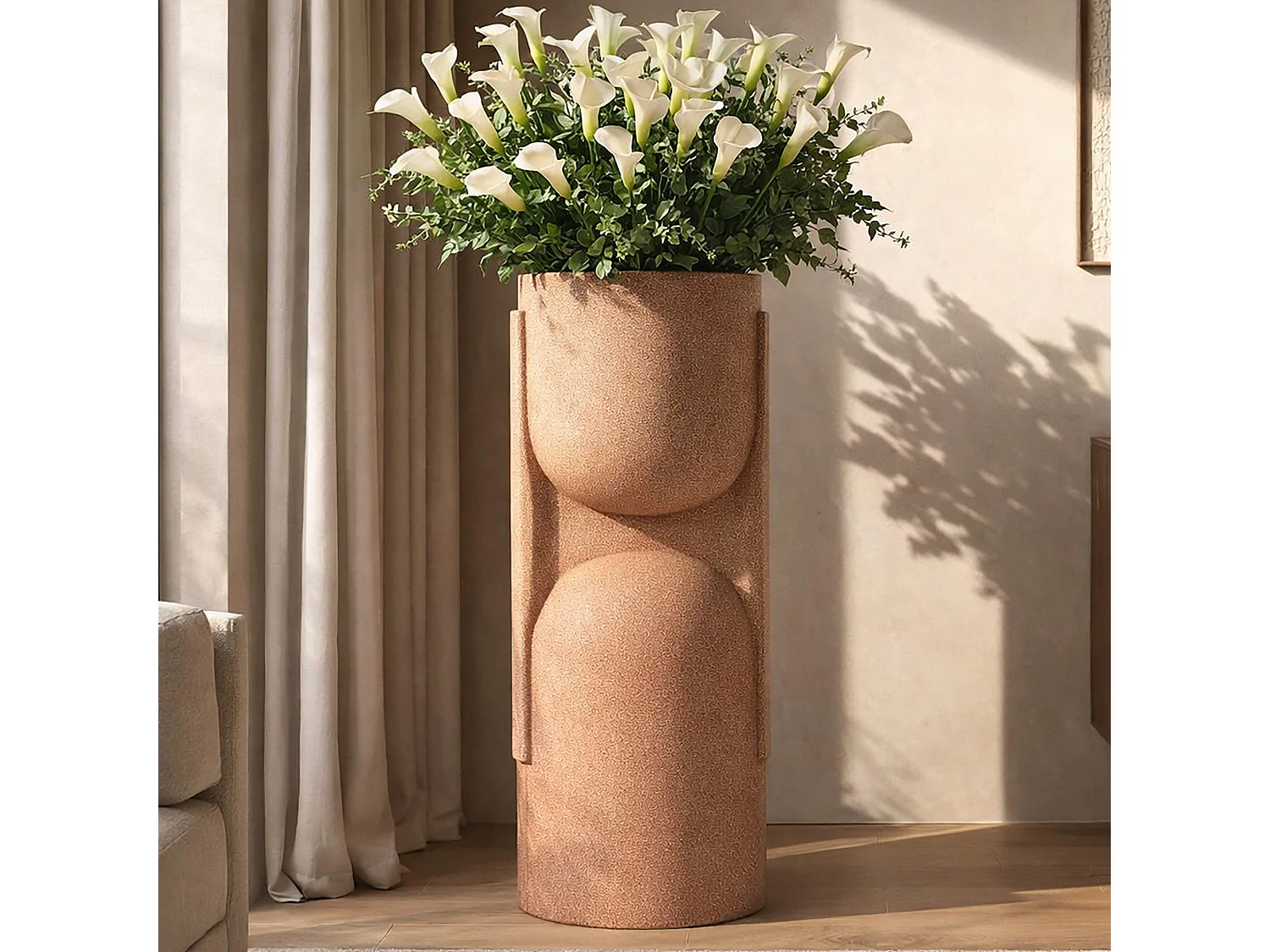 Vase Fatomi, Design Futuriste, Rose,