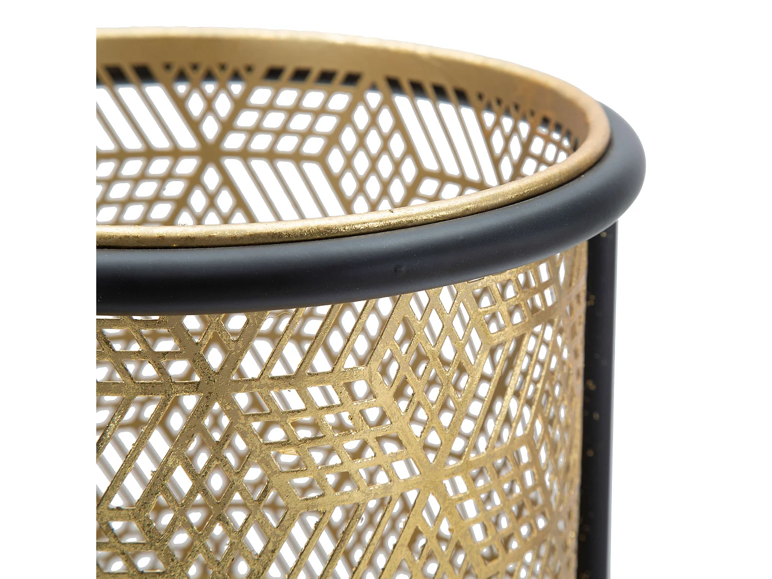 Vaso Holbox, set 2 Vasi, Portavasi Rimovibili, oro, Colore Struttura Nero, Diametro 21 cm