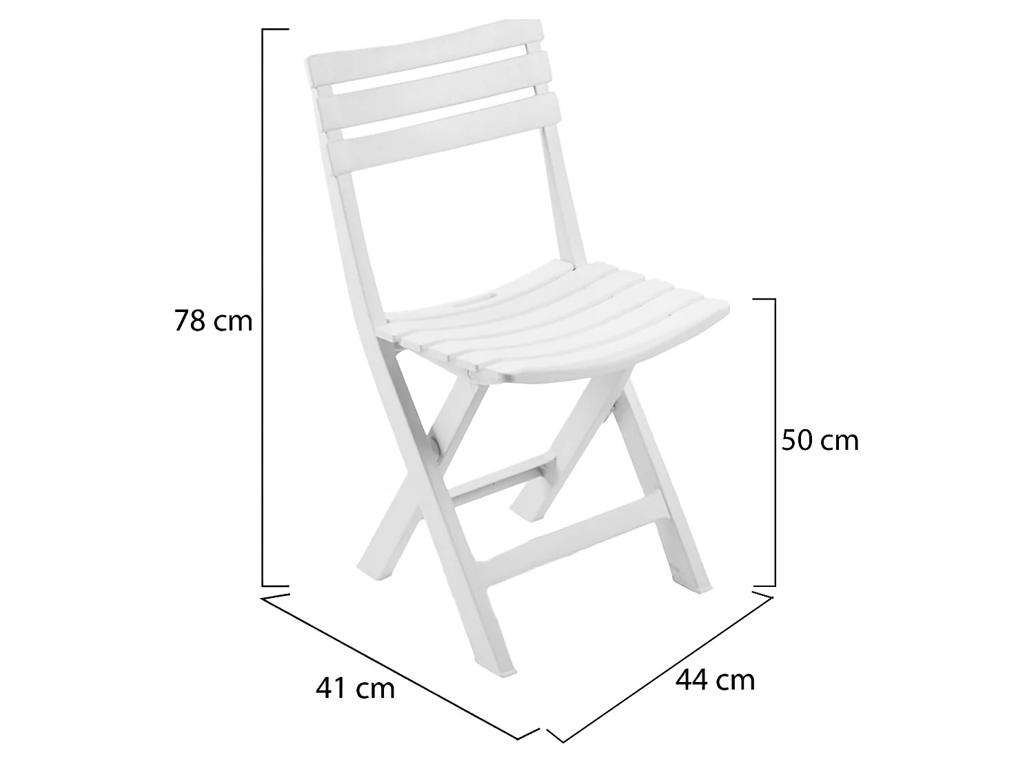Sedia da Esterno Jennie, 4 Sedie Made in Italy, Bianco, Finitura a Doghe, Pieghevole