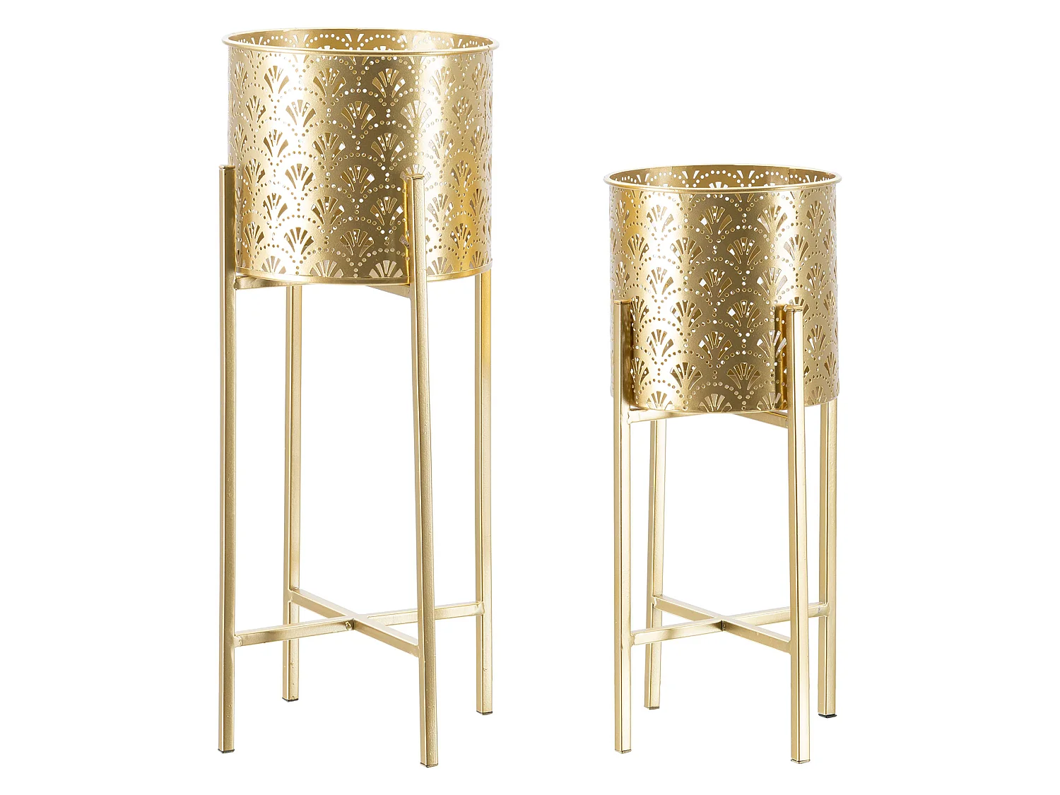 Vaso Isafjo, set 2 Vasi, Portavasi Rimovibili, oro, Diametro Vaso Grande: 20, Vaso Piccolo: 18 cm