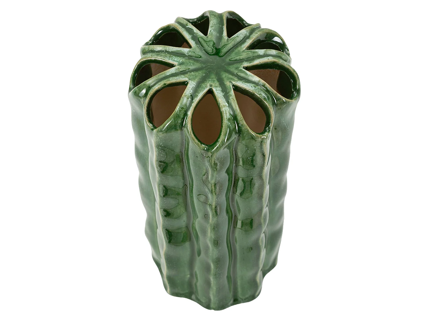 Vaso Basi, Disegno con Cactus, Verde,