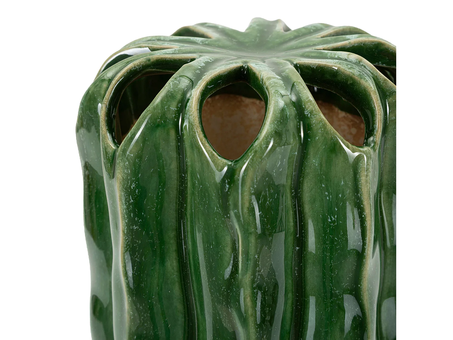 Vaso Basi, Disegno con Cactus, Verde,