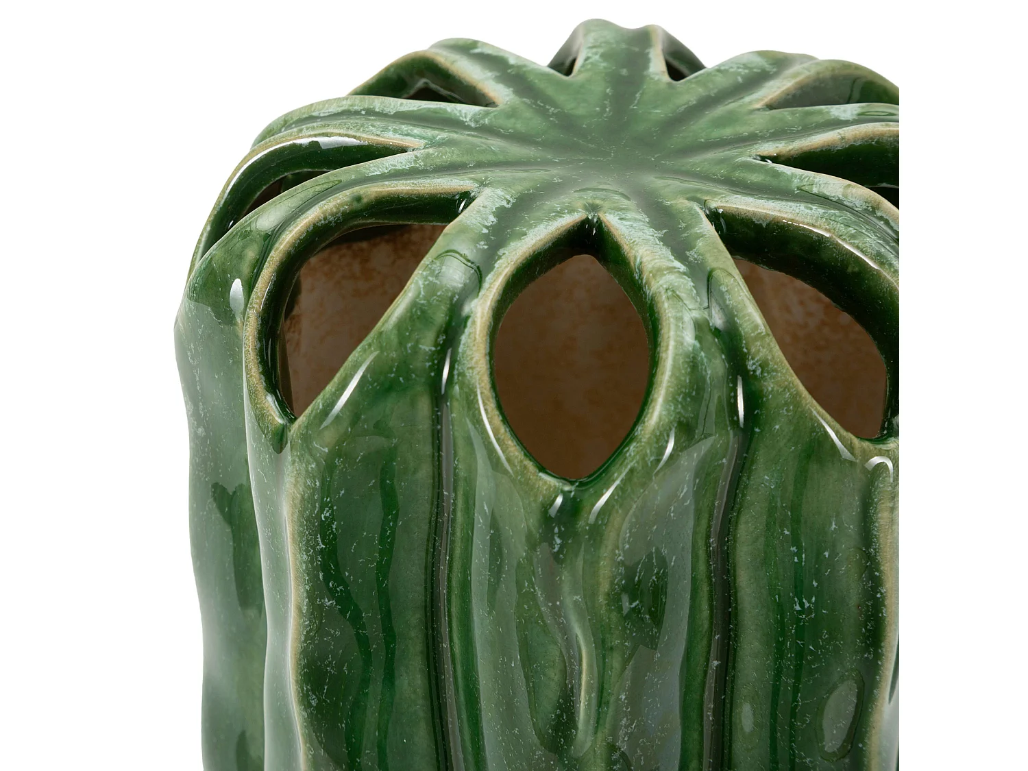Vaso Basi, Disegno con Cactus, Verde,