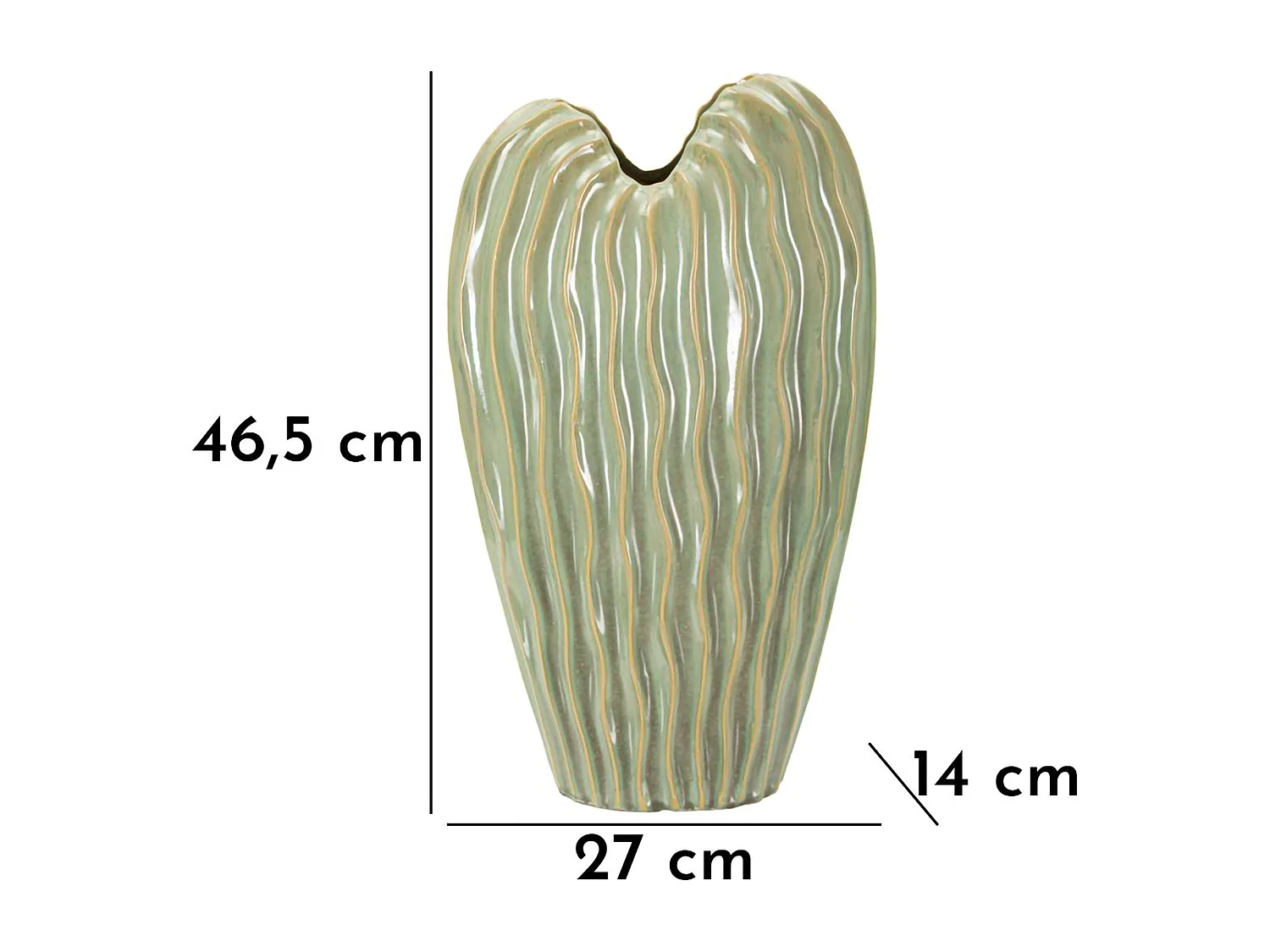 Vaso Daronere, Finitura Effetto Materico, Verde, Colore Struttura Beige