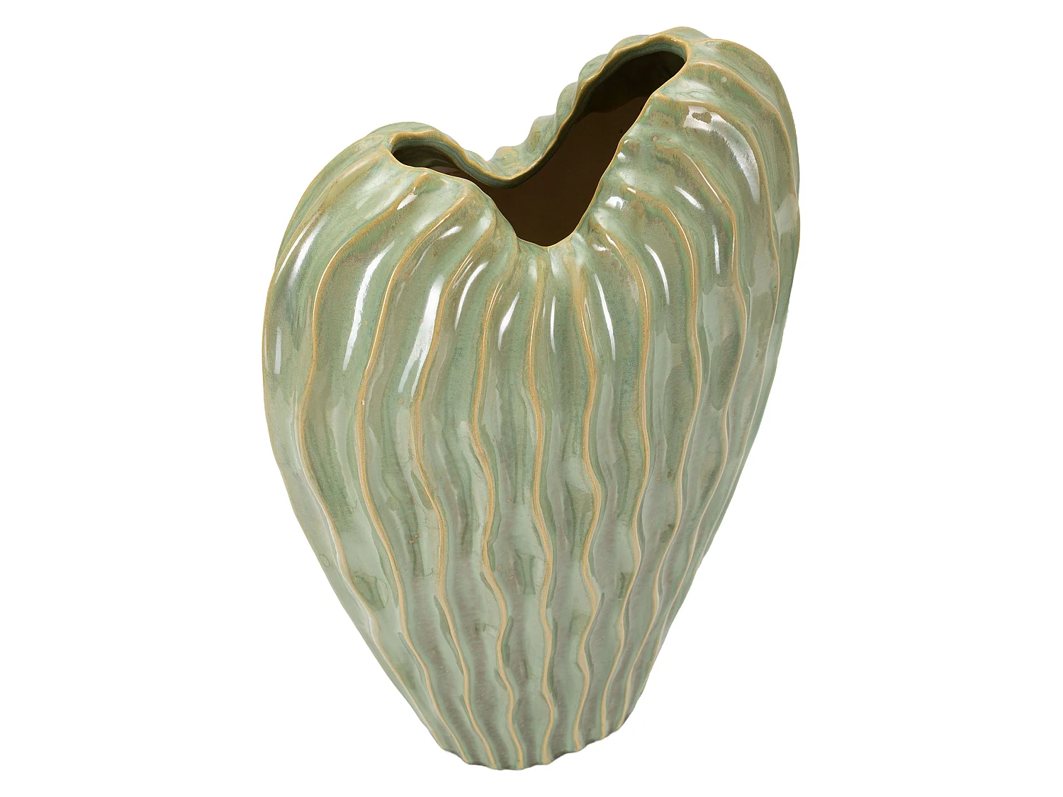 Vaso Daronere, Finitura Effetto Materico, Verde, Colore Struttura Beige