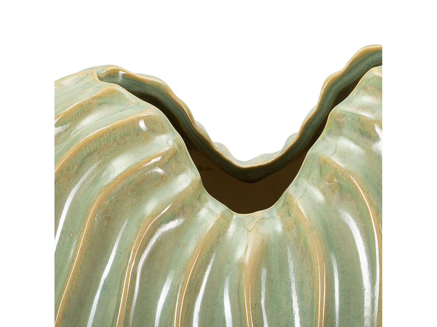 Vaso Daronere, Finitura Effetto Materico, Verde, Colore Struttura Beige