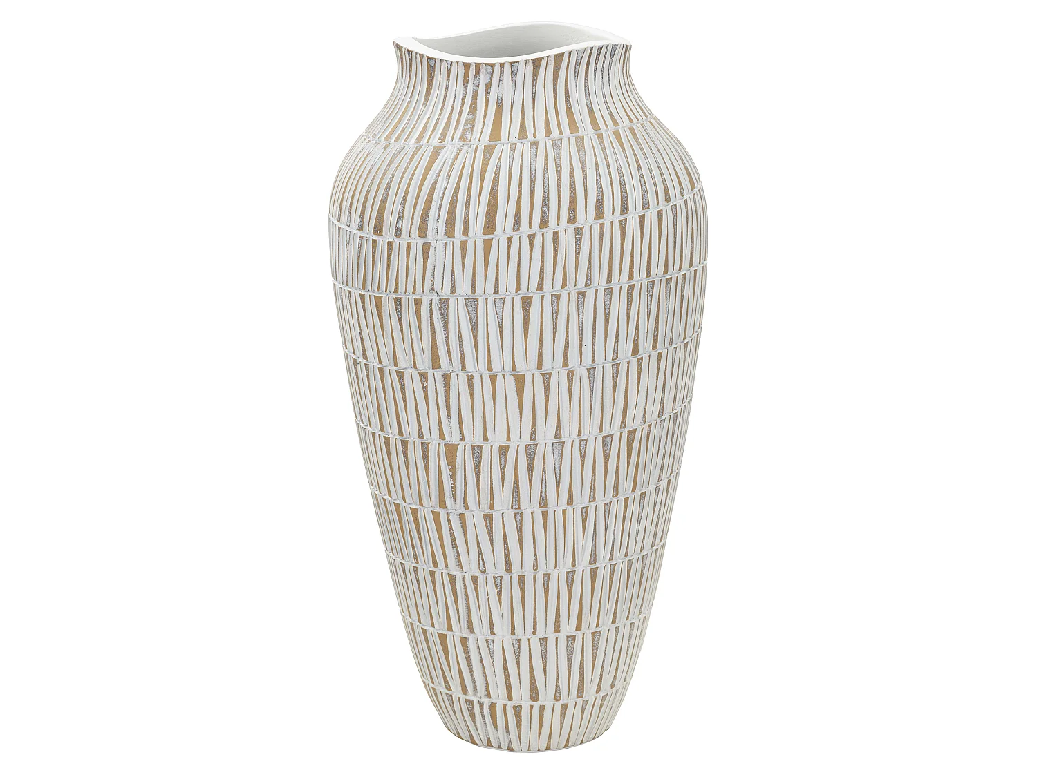Vase Rugero, Couleur: Structure Beige, Blanc, Diamètre 12 cm