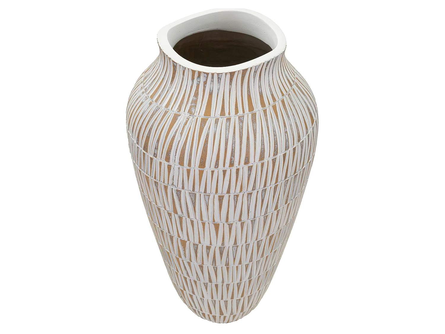 Vase Rugero, Couleur: Structure Beige, Blanc, Diamètre 12 cm