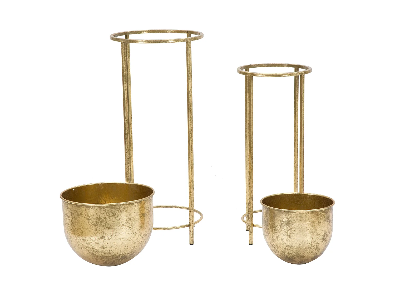 Vaso Twizel, set 2 Vasi, Portavasi Rimovibili, oro, Diametro Vaso Grande: 26, Vaso Piccolo: 20 cm