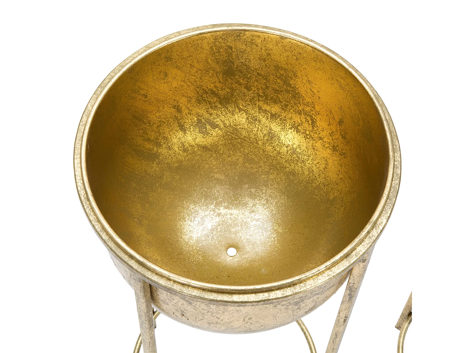 Vaso Twizel, set 2 Vasi, Portavasi Rimovibili, oro, Diametro Vaso Grande: 26, Vaso Piccolo: 20 cm