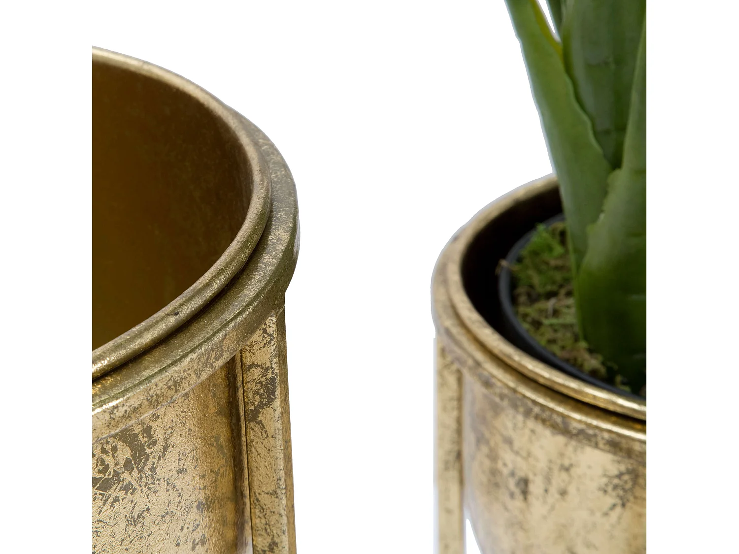 Vaso Twizel, set 2 Vasi, Portavasi Rimovibili, oro, Diametro Vaso Grande: 26, Vaso Piccolo: 20 cm