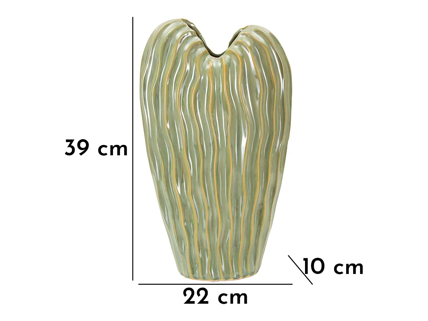 Vaso Batesiro, Finitura Effetto Materico, Verde, Colore Struttura Beige