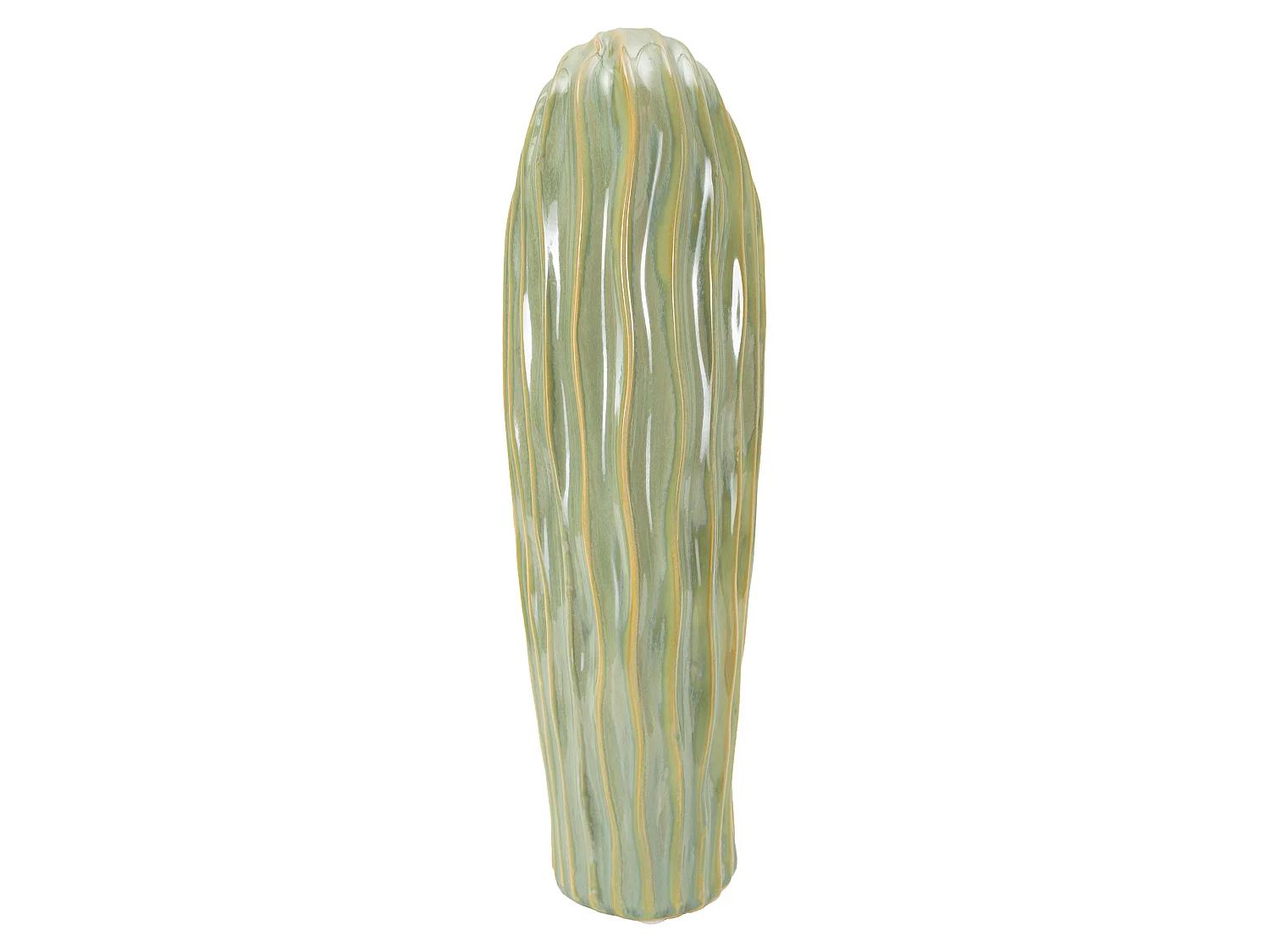 Vaso Batesiro, Finitura Effetto Materico, Verde, Colore Struttura Beige