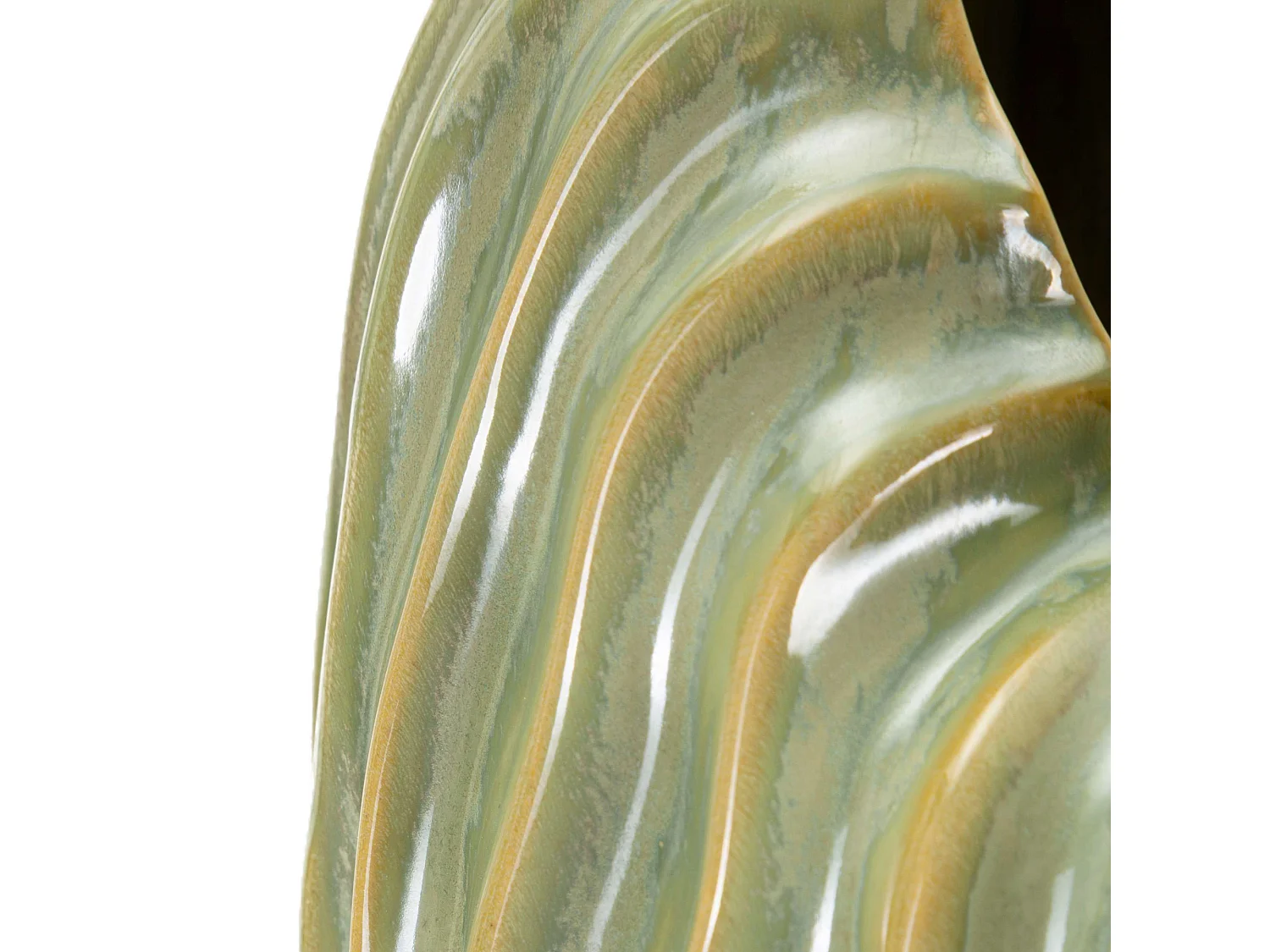 Vaso Batesiro, Finitura Effetto Materico, Verde, Colore Struttura Beige