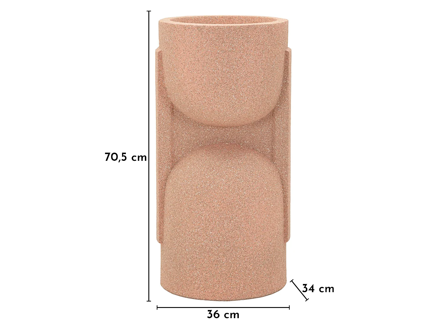 Vase Fatone, Finition Géométrique, Rose,