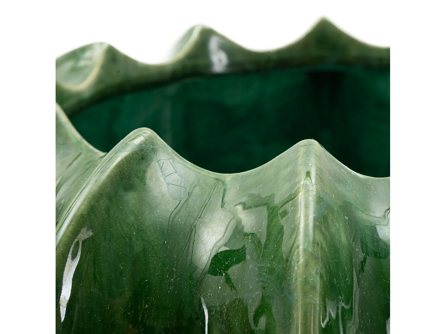 Vase Aysgar, Motif Cactus, Vert, Diamètre 19 cm