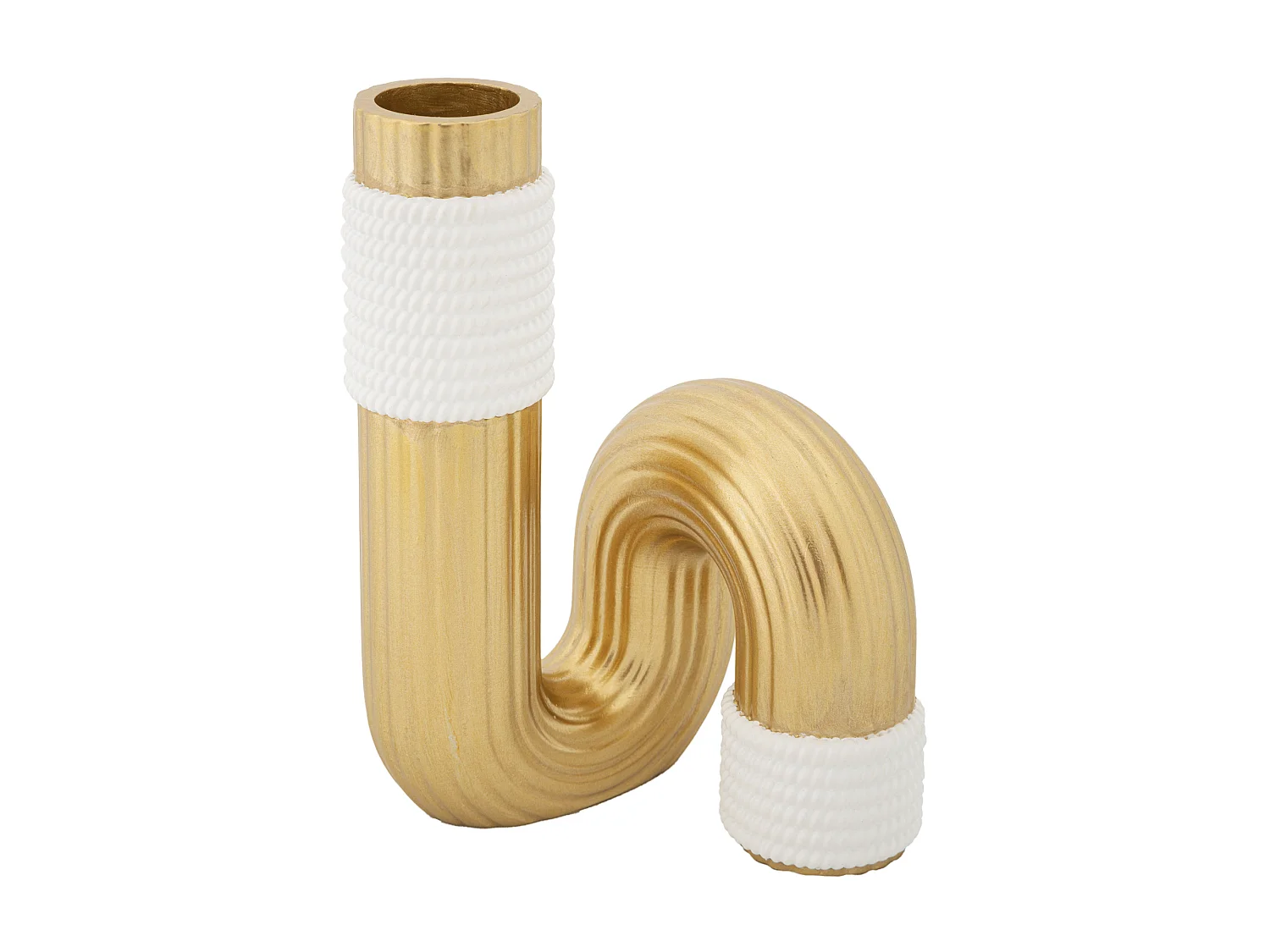 Vaso Teren, Colore Struttura Bianco, oro, Materiale Struttura in Tessuto