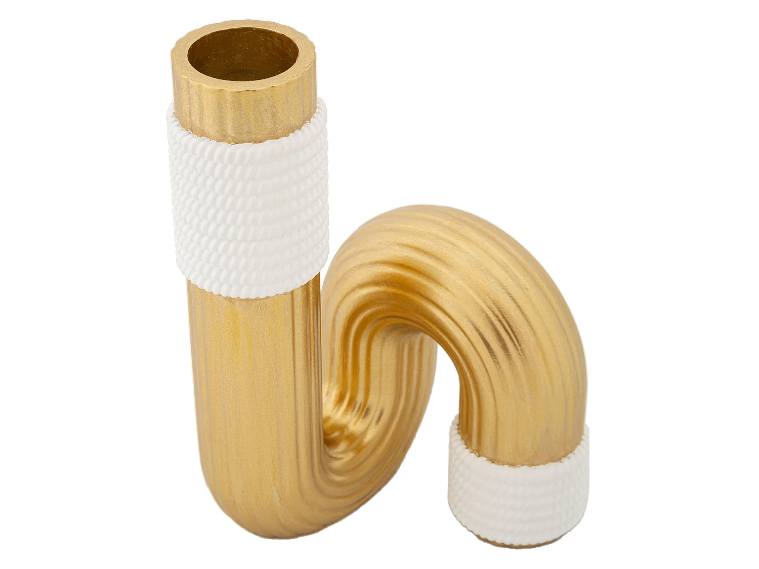 Vaso Teren, Colore Struttura Bianco, oro, Materiale Struttura in Tessuto