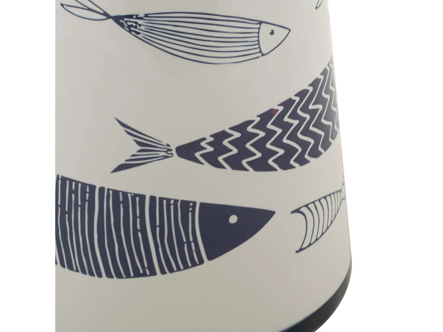 Vaso Silva, Disegni con Pesci, Bianco, Colore Struttura blu