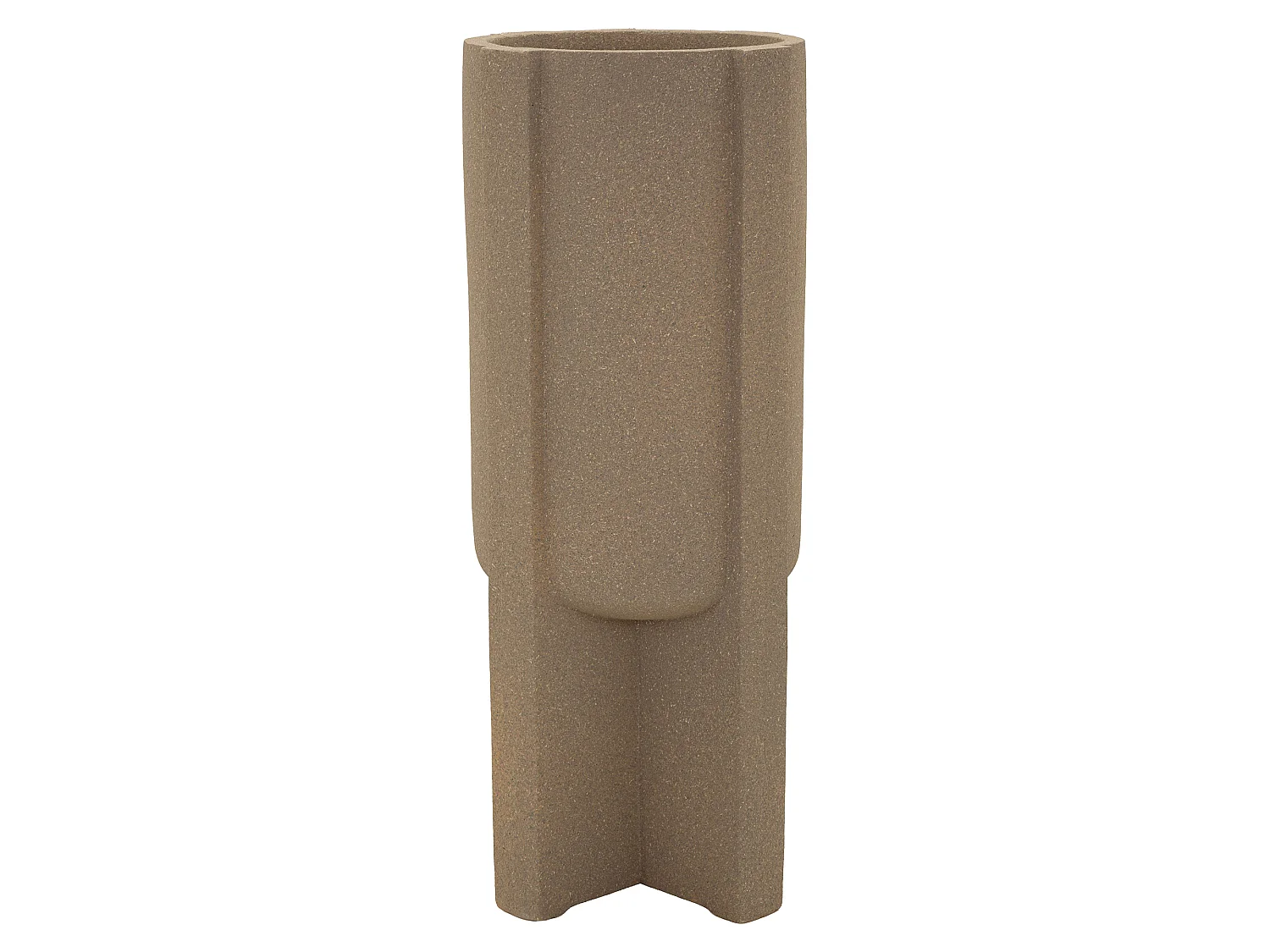 Vase Fatigava, Finition Géométrique, Beige