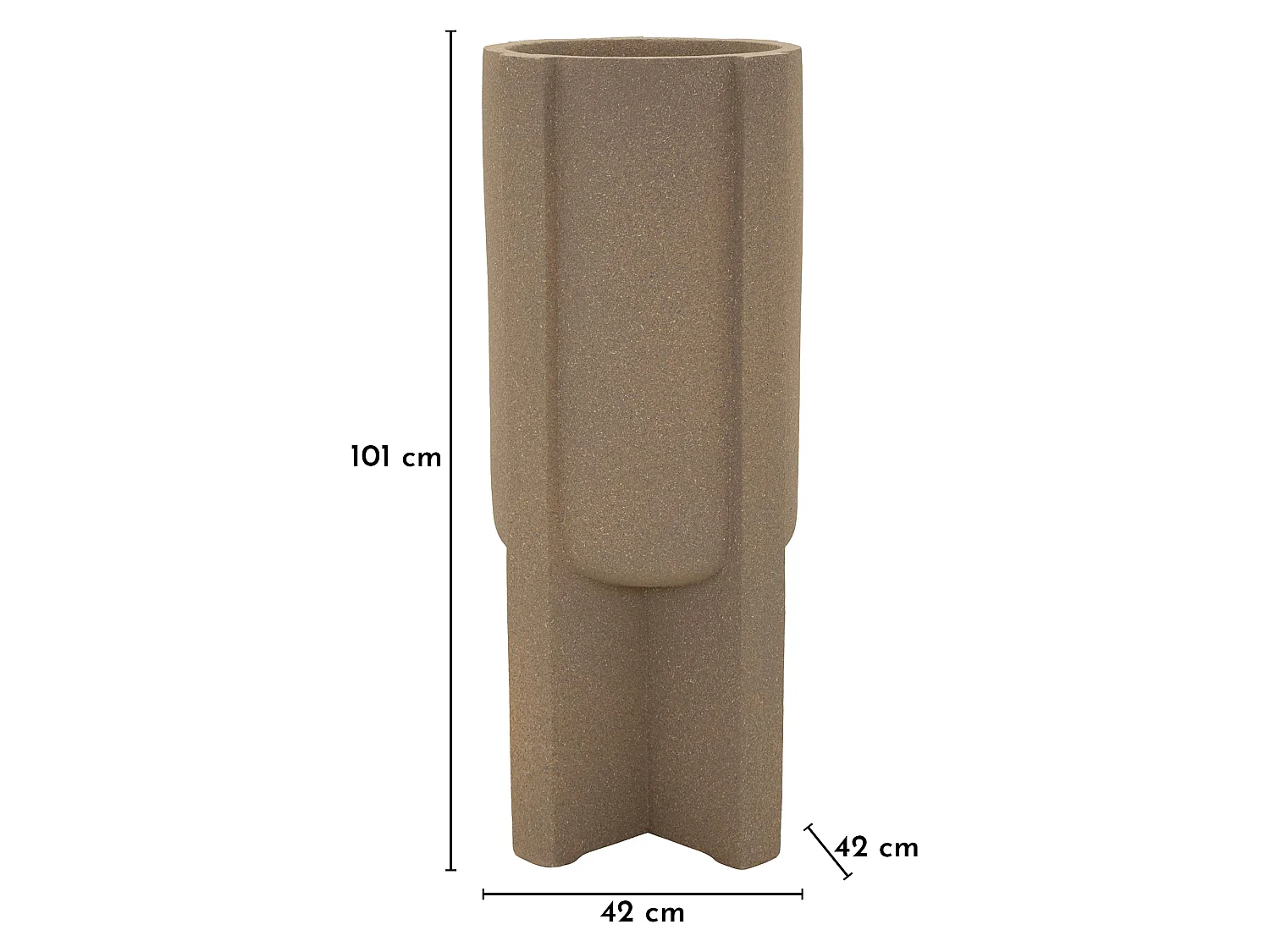 Vase Fatigava, Finition Géométrique, Beige