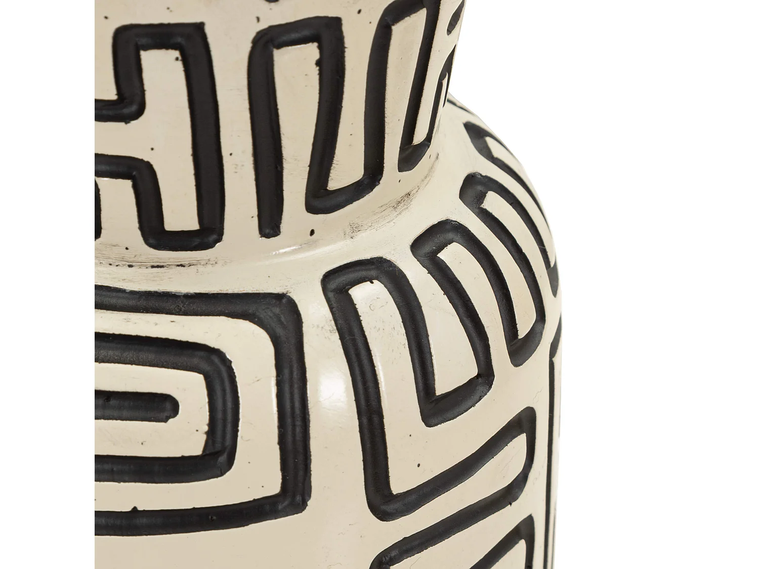 Vase Iya, Structure Noire, Blanc Crème, Diamètre 11,5 cm, Nuance Crème