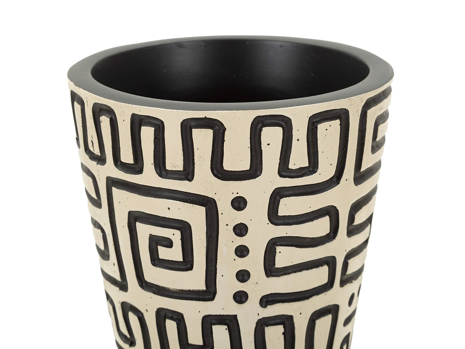 Vase Iya, Structure Noire, Blanc Crème, Diamètre 11,5 cm, Nuance Crème