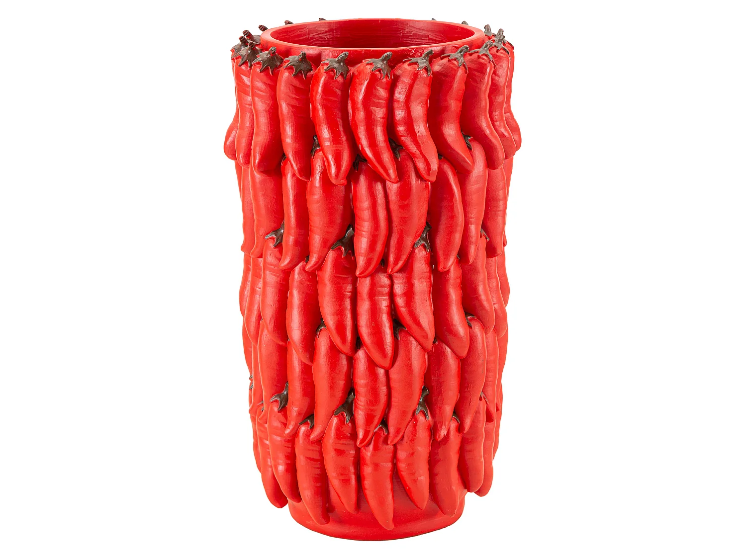 Vaso Elmo, Disegni con Peperoncini, Rosso, Diametro 13 cm