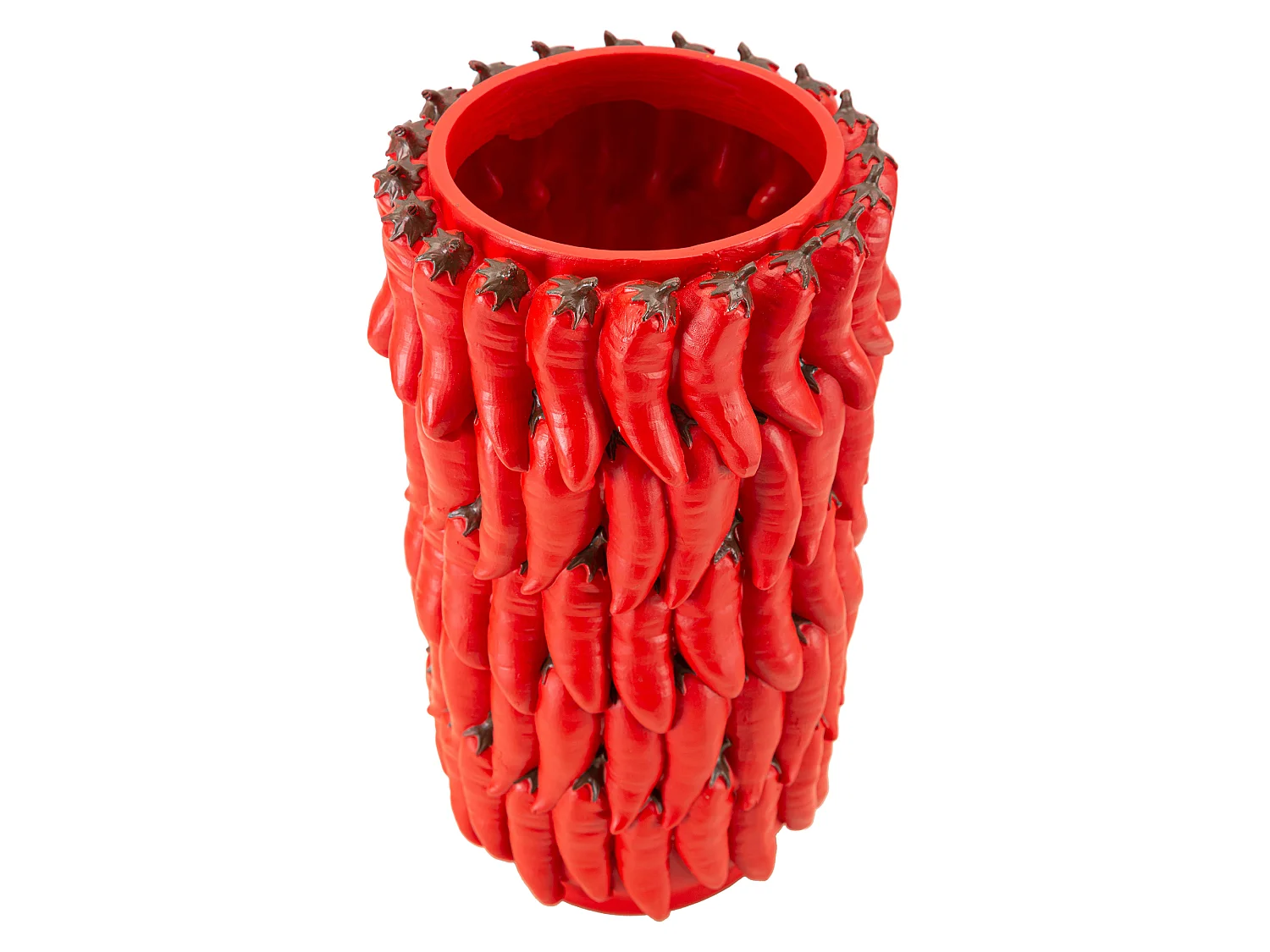 Vaso Elmo, Disegni con Peperoncini, Rosso, Diametro 13 cm