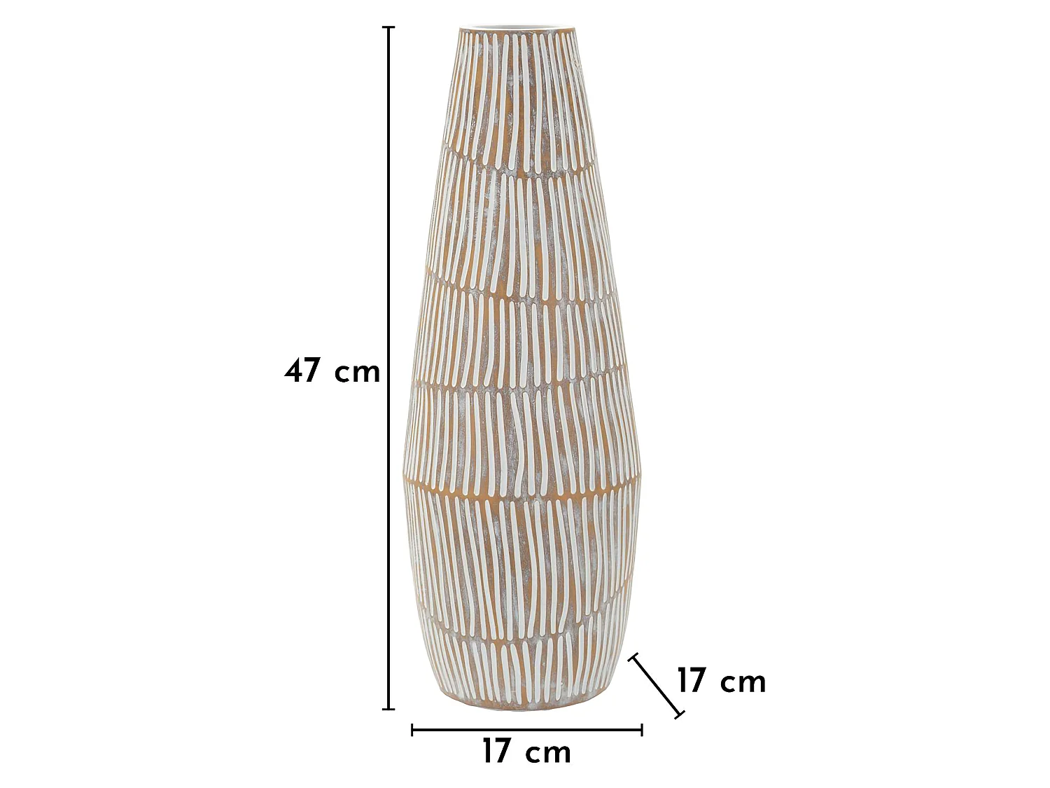 Vase Padsto, Structure Beige, Blanc Crème, Diamètre 6 cm, Teinte Crème