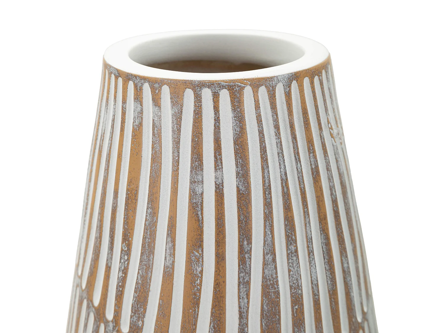 Vase Padsto, Structure Beige, Blanc Crème, Diamètre 6 cm, Teinte Crème