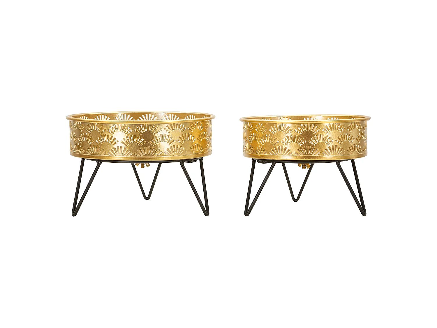 Vaso MaeHon, set 2 Vasi, Portavasi Rimovibili, oro, Colore Struttura Nero