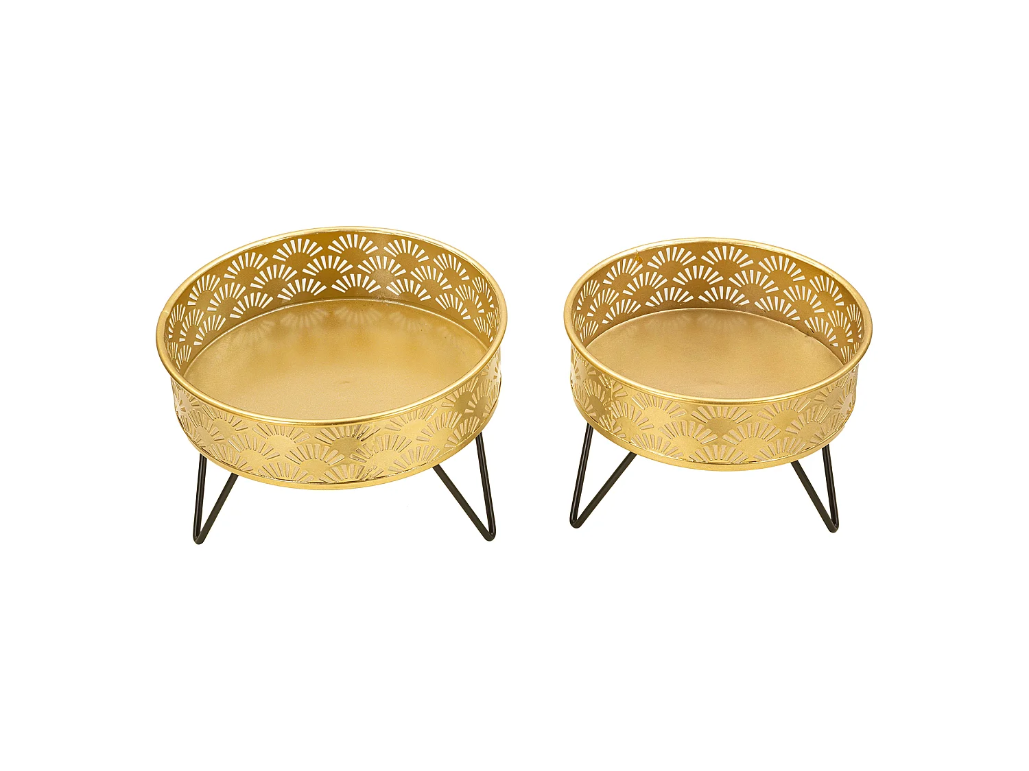 Vaso MaeHon, set 2 Vasi, Portavasi Rimovibili, oro, Colore Struttura Nero