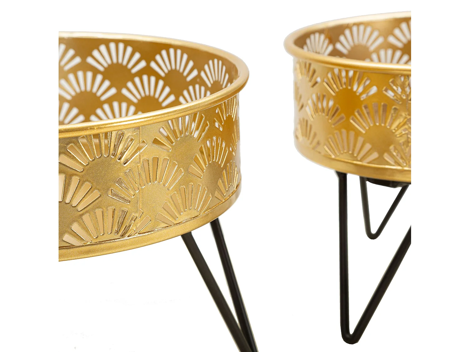 Vaso MaeHon, set 2 Vasi, Portavasi Rimovibili, oro, Colore Struttura Nero