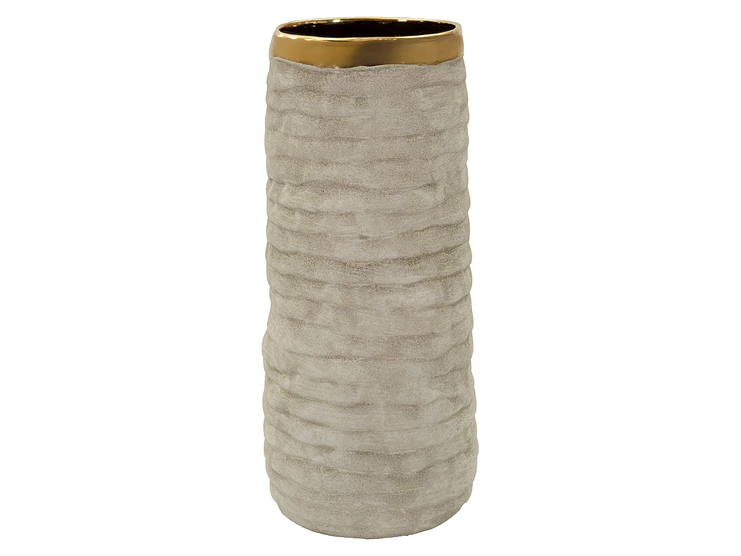 Vaso Fasimo, Finitura Naturale, Beige, Colore Struttura oro, Diametro 11 cm