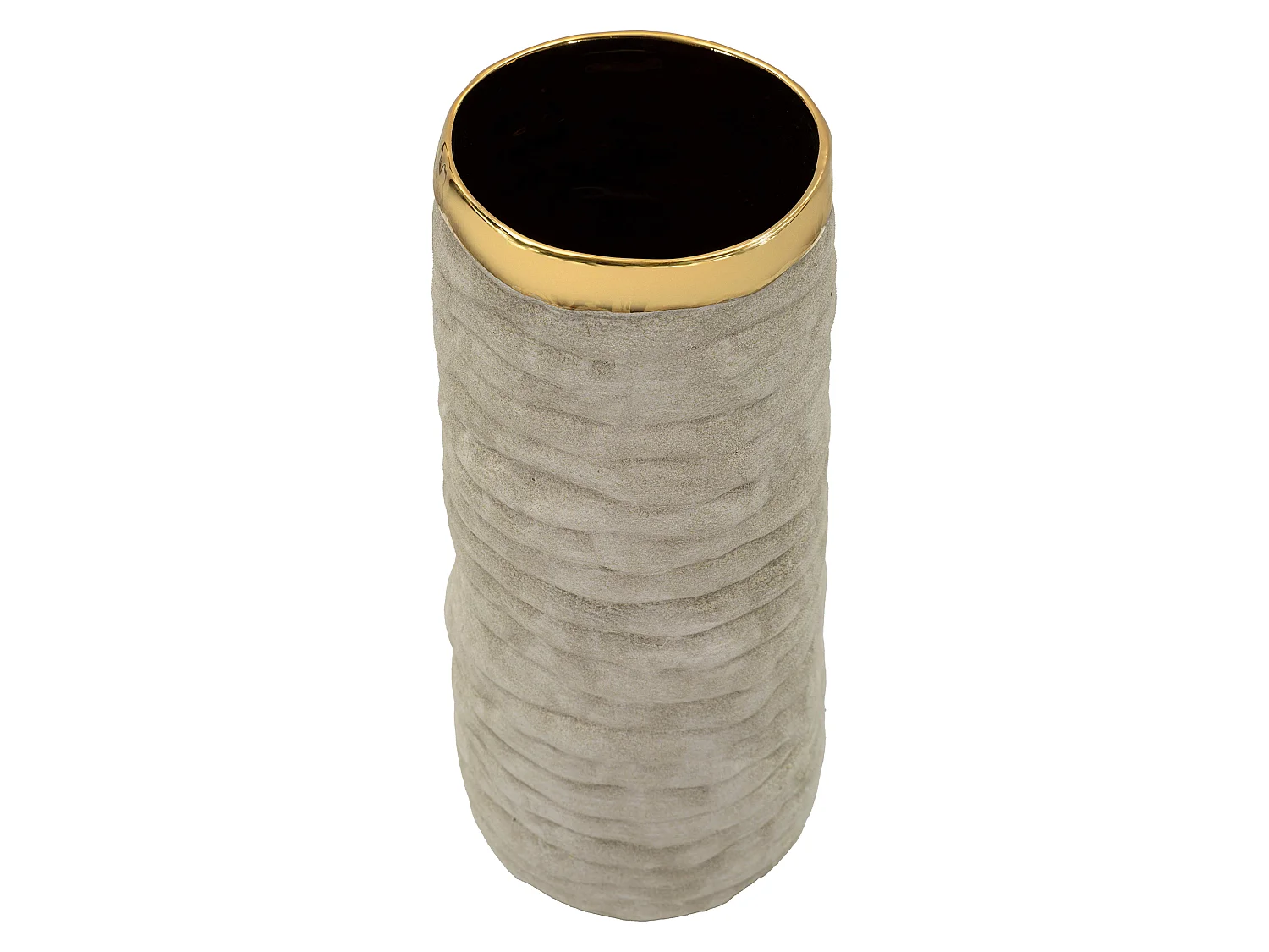 Vaso Fasimo, Finitura Naturale, Beige, Colore Struttura oro, Diametro 11 cm