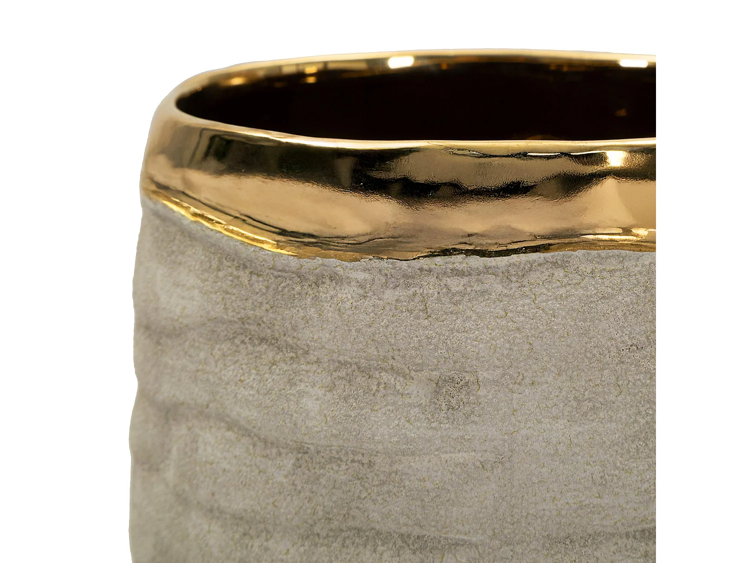 Vaso Fasimo, Finitura Naturale, Beige, Colore Struttura oro, Diametro 11 cm