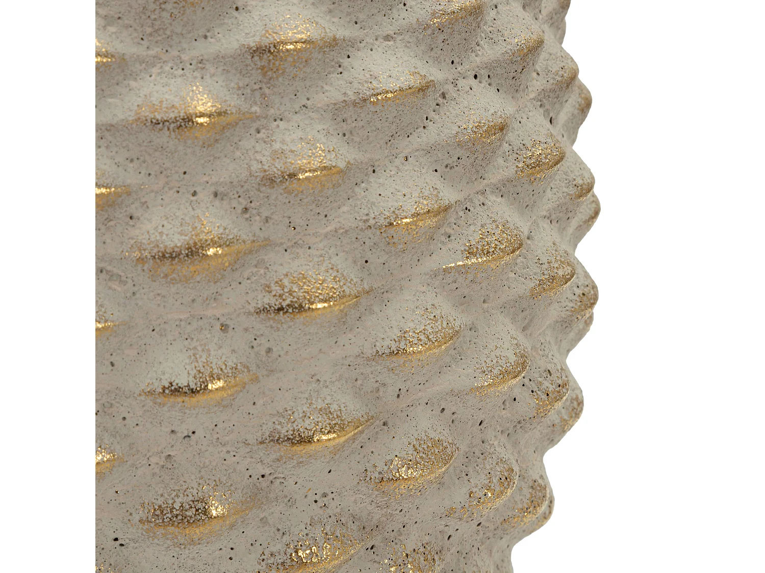 Vaso Faso, Finitura Geometrica a Rilievo, Beige, Colore Struttura oro, Diametro 7 cm